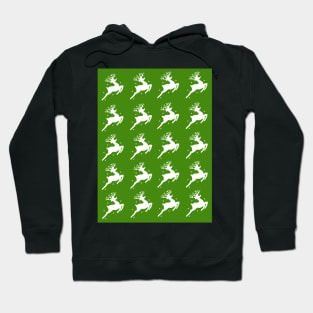 Santa's christmas deer green regular pattern Hoodie